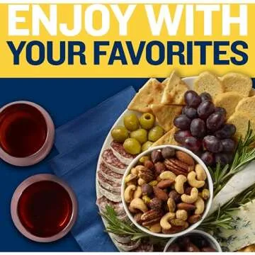 PLANTERS Deluxe Salted Mixed Nuts, Roasted Cashews, Almonds, Pecans, Pistachios, and Hazelnuts, Party Snacks, Plant-Based Protein, Quick Snack for Adults, After School Snack, 34oz Container