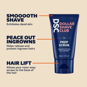 Dollar Shave Club | Prep Scrub 3 ounce (2 Pack) | Pre Shave Scrub to Prevent Ingrown Hairs