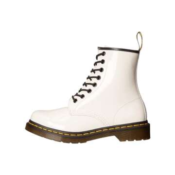 Dr. Martens Women's 1460 W Patent Leather Boots - White