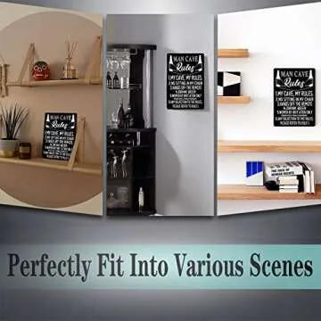 Gocolt Funny Man Cave Rules Sign Vintage for Home Garage Room Bar Metal Tin Decor Hanging Tag 8x12 Inches