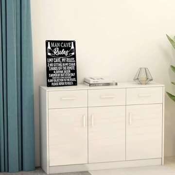 Gocolt Funny Man Cave Rules Sign Vintage for Home Garage Room Bar Metal Tin Decor Hanging Tag 8x12 Inches