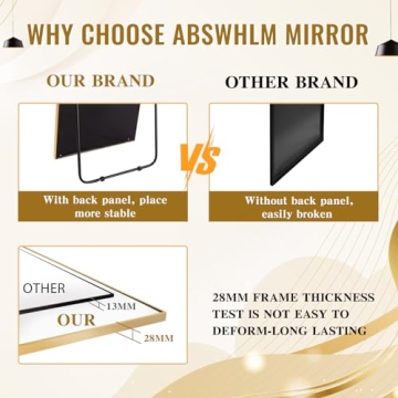 ABSWHLM 76"x34" Arched Large Full Length Mirror