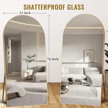 ABSWHLM 76"x34" Arched Large Full Length Mirror