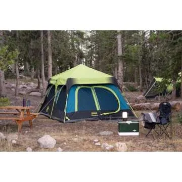Coleman Cabin Tent with 1-Minute Setup, 4/6/8/10 Person Instant Tent with Weatherproof Floor, Pre-Attached Poles, Air Vent, & Carry Bag
