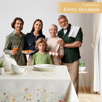 Maison d' Hermine Rectangular Tablecloth 72x54 Elegant 100% Cotton for Home and Events