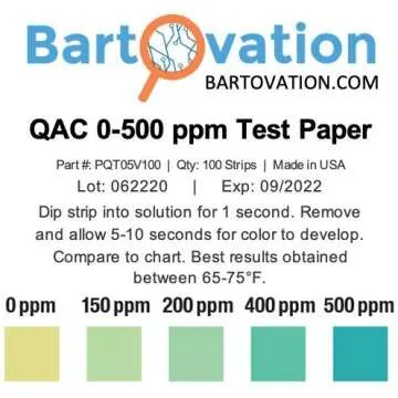 Quaternary Ammonium Sanitizer Test Paper for Restaurants