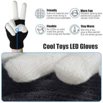 Luwint Led Light up Gloves, Cool Toys for Kids 8-12 Teen Boys Girls - Rave Dance Christmas Birthday Party Accessories Gifts for Boys 8 9 10 11 12 13 14 15 Teenager