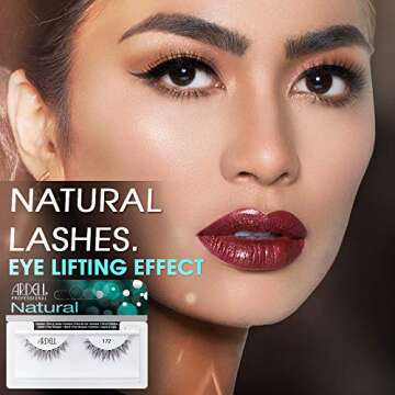 Ardell Lashes Natural 172 - Reusable, Natural Looking False Eyelashes, Long-Lasting Strip Lash for E...
