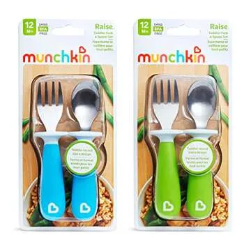 Munchkin® Raise™ Toddler Utensil Set for Easy Mealtime