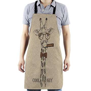 HGOD DESIGNS Giraffe Kitchen Apron - Cool Unisex Cooking Bib for All
