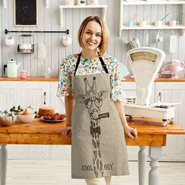 HGOD Giraffe Kitchen Apron | Adjustable Unisex Bib
