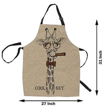 HGOD Giraffe Kitchen Apron | Adjustable Unisex Bib