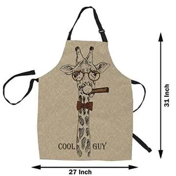 HGOD Giraffe Kitchen Apron | Adjustable Unisex Bib