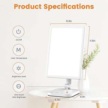 LASTAR Light Therapy Lamp - UV-Free 12000 Lux Sun Lamp