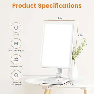 LASTAR Light Therapy Lamp - UV-Free 12000 Lux Sun Lamp