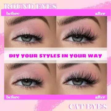 GAQQI Lash Clusters, GQ03 False Eyelashes DIY Lash Extensions C Curl 168PCS Cluster Lashes 16MM, Wispy and Natural Lash Wisps (GQ03,16mm,C Curl)