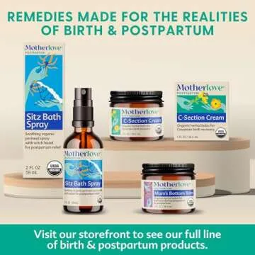 Motherlove Mom's Bottom Balm (1 oz) Organic Herbal Salve w/Witch Hazel for Bottoms During Pregnancy & Postpartum —Non-GMO Ointment