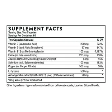 THORNE Thyrocsin - Thyroid Cofactors for Thyroid Function Support - 120 Capsules