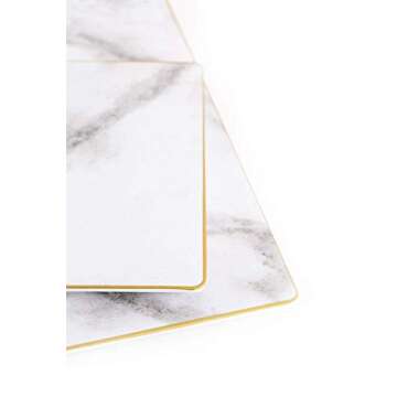 Sugar & Cloth 2 Piece Serving Set, Marble/Gold Trim