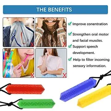 Durable Silicone Chew Necklaces for Kids, Sensory Needs, Autism, ADHD, Teething Relief