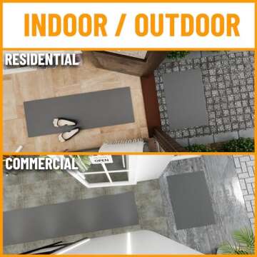 Ottomanson Solid Design Non-Slip Rubberback 2x5 Indoor/Outdoor Runner Rug for Hallway, Kitchen, Livi...