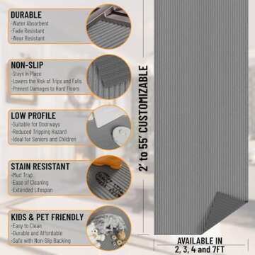 Ottomanson Non-Slip Rubberback Runner Rug, 2x5