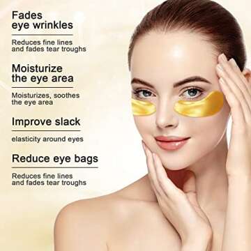 Xhoon 24K Gold Under Eye Patches - 15 Pairs Under Eye Mask Amino Acid & Collagen, Under Eye Mask for Face Care, Eye Masks for Dark Circles and Puffiness, Under Eye Masks for Beauty & Personal Care