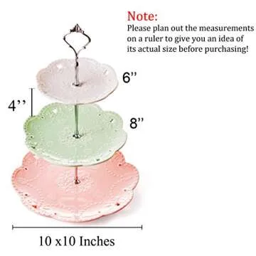 Jusalpha 3-Tier Porcelain Cake Stand for Events and Gifting