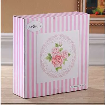 Jusalpha 3-Tier Porcelain Cake Stand for Events and Gifting