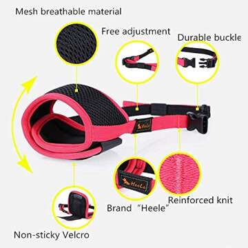 DAPIN Dog muzzles, Dog muzzles to Prevent Biting 360° Full wrap Mouth Sticker Design, Imitation Mouth Type Adjustable Design, Anti-Barking, Anti-Biting, Anti-Demolition Home. (Black) (L)