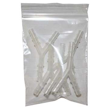 Y Tubing Connector for Oxygen & Aerosol Therapy - Male to Male - 5 Pack