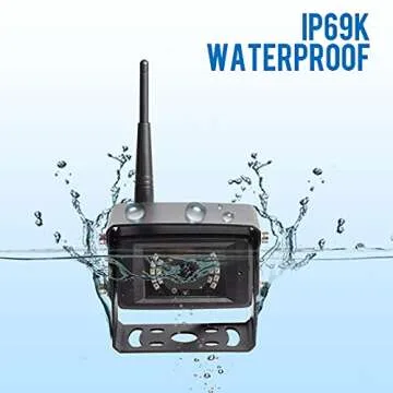 Haloview MC7108 Wireless RV Backup Camera System 7'' Monitor Built in DVR Rear View Camera with Infr...