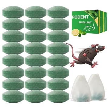 Mouse Rodent Repellent, 24 Pack Peppermint Oil for Mice Squirrel Rats Spider Pests Repellent Indoor ...