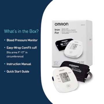 OMRON Iron Upper Arm Blood Pressure Monitor, Clinically Validated, Medical Grade, FDA Cleared, FSA/HSA Eligible, with Wide Range 17 Inch Cuff
