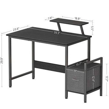 CubiCubi Small Computer Desk with Shelves for Home Office