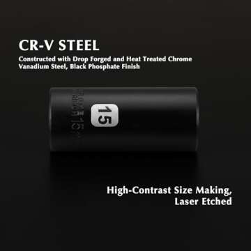 EMENTOL 50PCS 1/4" Drive Deep And Shallow Impact Socket Set, CR-V, SAE/Metric, 6-Point Master Impact Socket Set