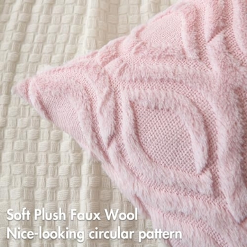 Soft Plush MIULEE Light Pink Pillow Covers Set of 2