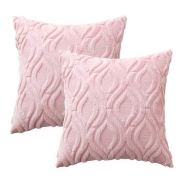 Soft Plush MIULEE Light Pink Pillow Covers Set of 2