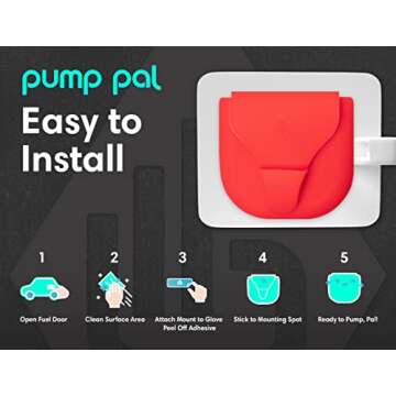 Pump Pal Reusable Fueling Glove | Protect Hands from Filthy Gas Pump Handles and Keypads | Easy Install, Attaches with Magnets Inside Your Gas Tank | Universal Size, One Hand Easy Slip-On | (Red)