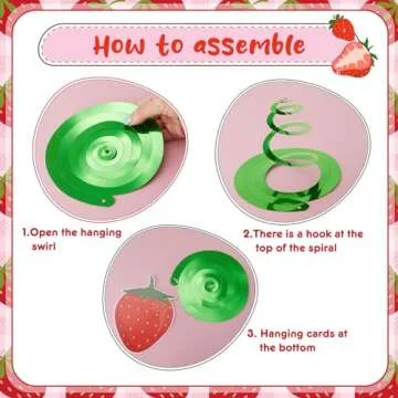 Lewtemi 36 Pcs Strawberry Decor Berry First Birthday Decor Hanging Swirl Banner for Strawberry Party Decorations Baby Shower Party Supplies(Bright)