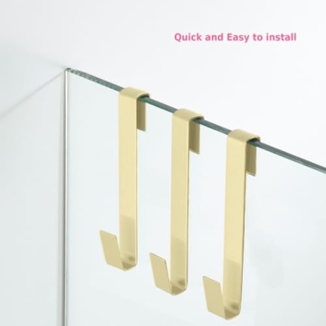 MOKIUER 6.5 Inch Gold Shower Hooks No Drill Stainless Steel