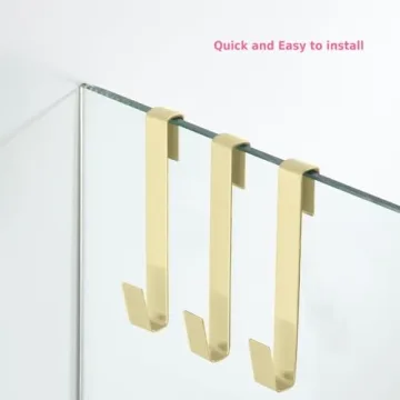 MOKIUER 6.5 Inch Gold Shower Hooks No Drill Stainless Steel