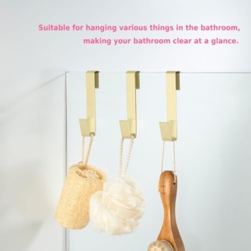 MOKIUER 6.5 Inch Gold Shower Hooks No Drill Stainless Steel