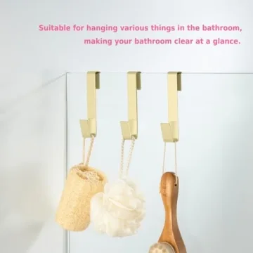 MOKIUER 6.5 Inch Gold Shower Hooks No Drill Stainless Steel