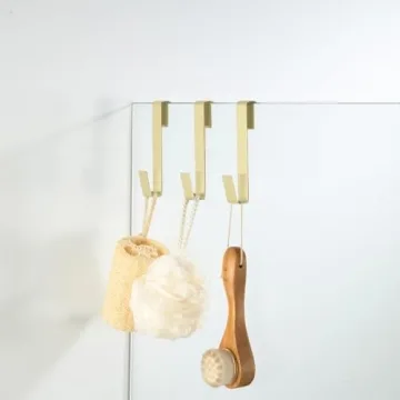 MOKIUER 6.5 Inch Gold Shower Hooks No Drill Stainless Steel