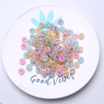 ToBeIT 800Pcs Glow Number Beads for Creative Jewelry