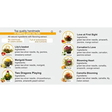 Assorted Blooming Tea Flower Balls with Natural Flavors