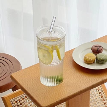 Elegant Glass Cups with Lids - Perfect for Drinks