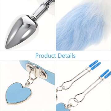 1 Set Furry Animal Ears Headband, Faux Fur Tail, Choker Necklace, Breast Clips for Cosplay, Party, Stage Performance, Adult and Kids Costume