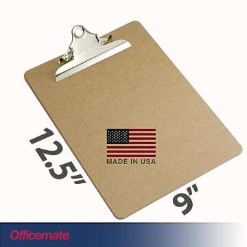 Officemate Recycled Wood Clipboard - Eco-Friendly & Durable, 6 Inch Clip (9x12.5)